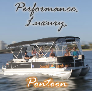 Luxury performance pontoon hire boat
